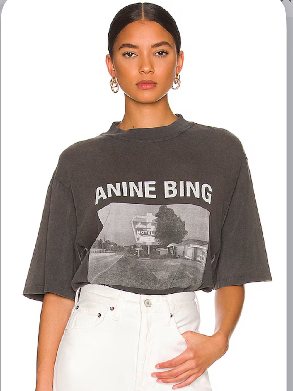 ANINE BING Wes Motel Tee Washed Black